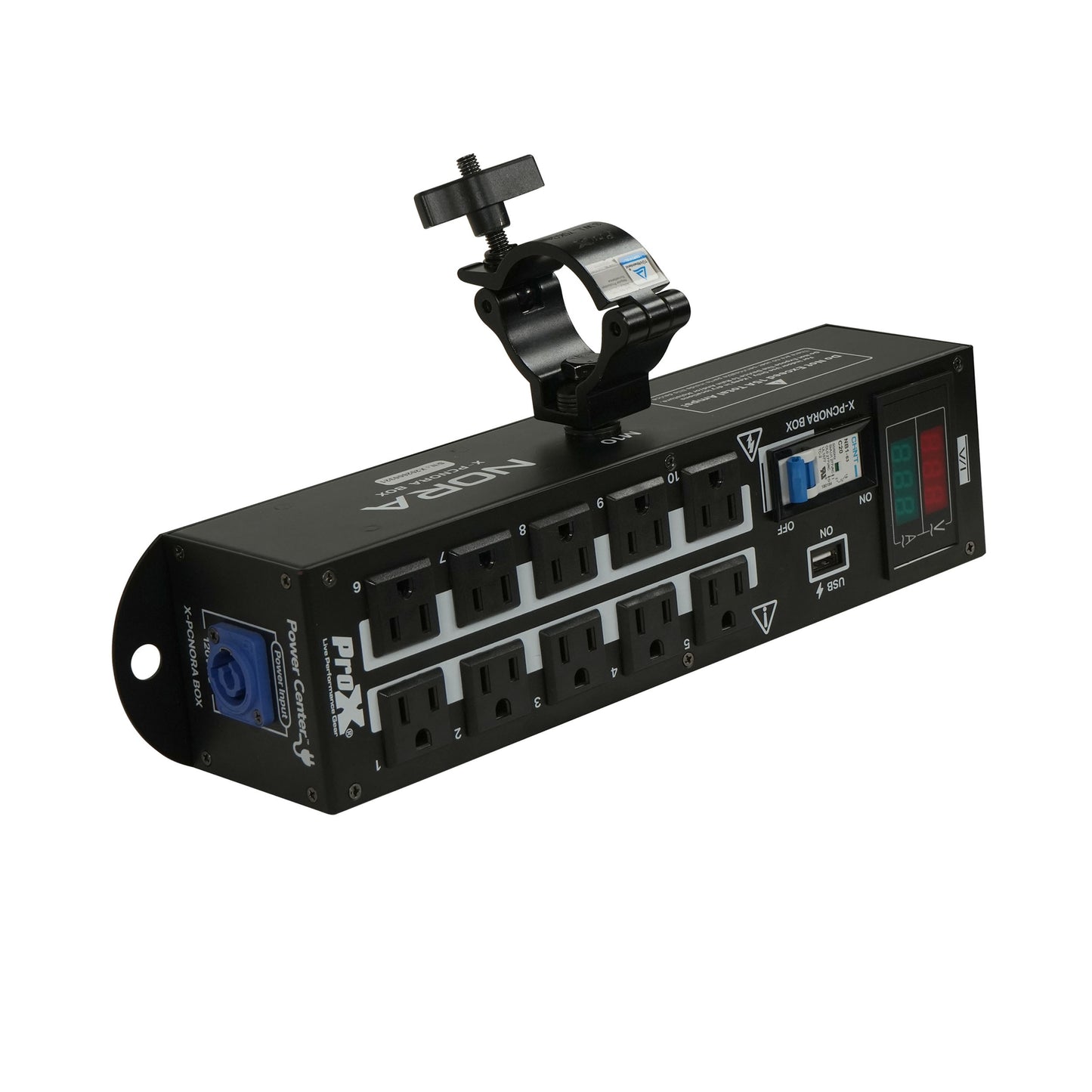 ProX X-PCNORABOX 10-Way PowerCON to Edison Power Distribution Box