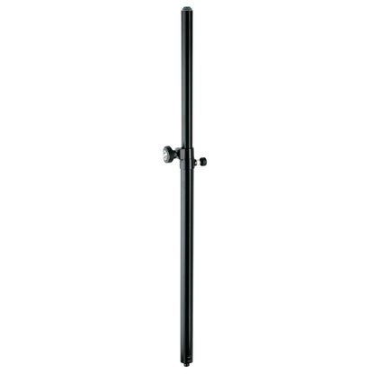 26736 Pro distance rod speaker pole full-length front view in black with clamp collar and two knobs at the telescoping joint, K&M