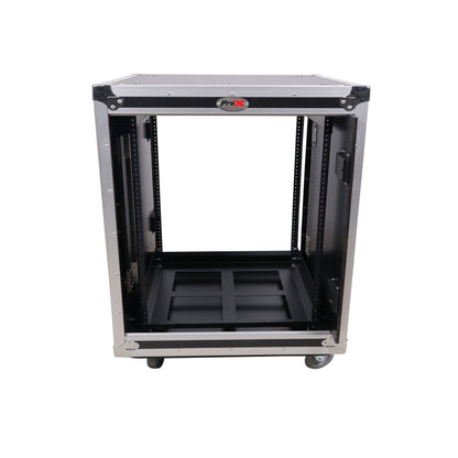 ProX Vertical Rack Shock Mount Case with Sliding Slam Doors | 12U | 24 in