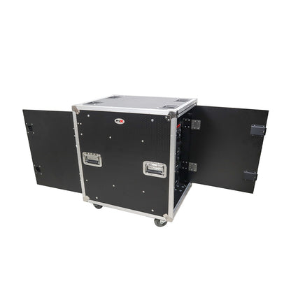 ProX Vertical Rack Shock Mount Case with Sliding Slam Doors | 12U | 24 in