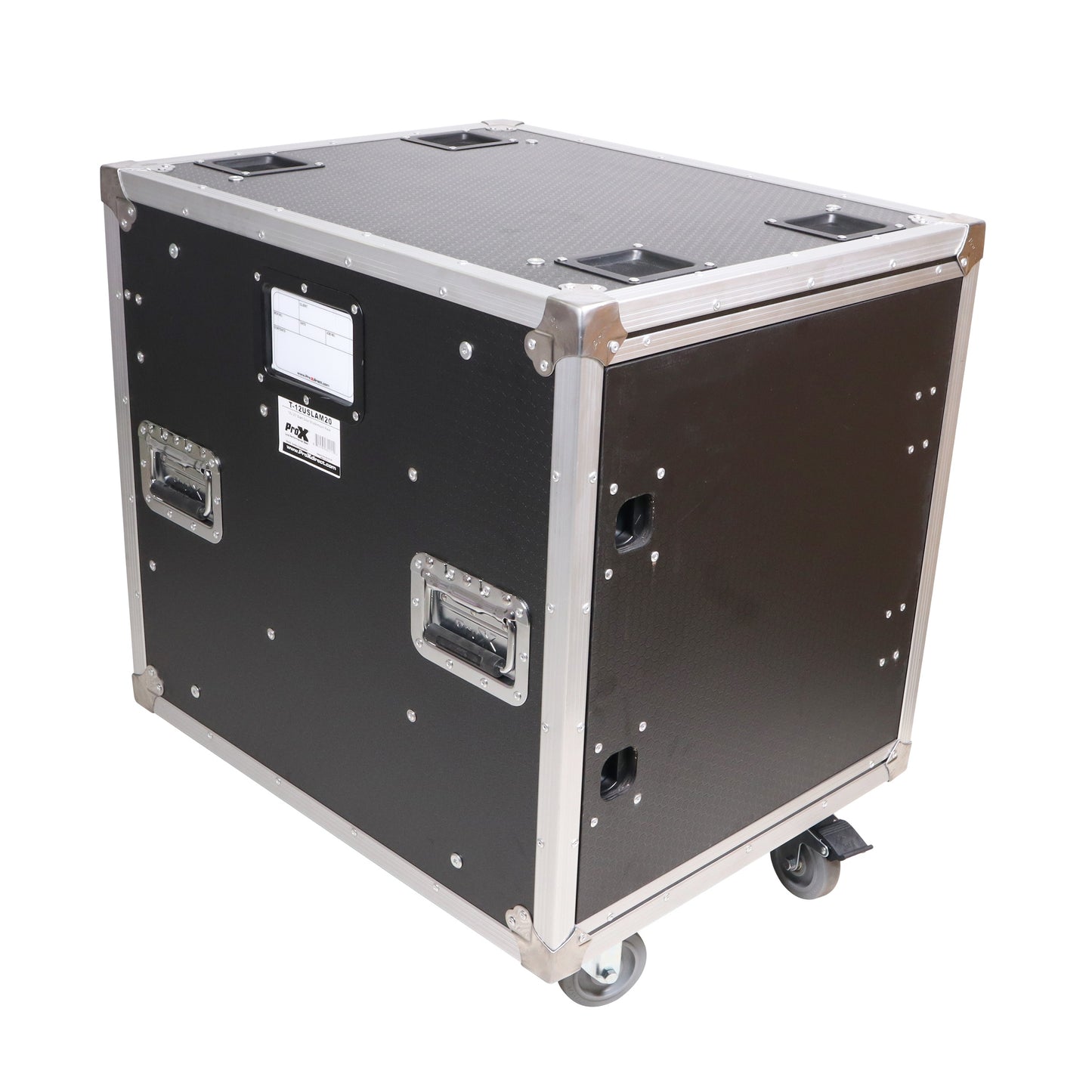 ProX Vertical Rack Shock Mount Case with Sliding Slam Doors | 12U | 24 in