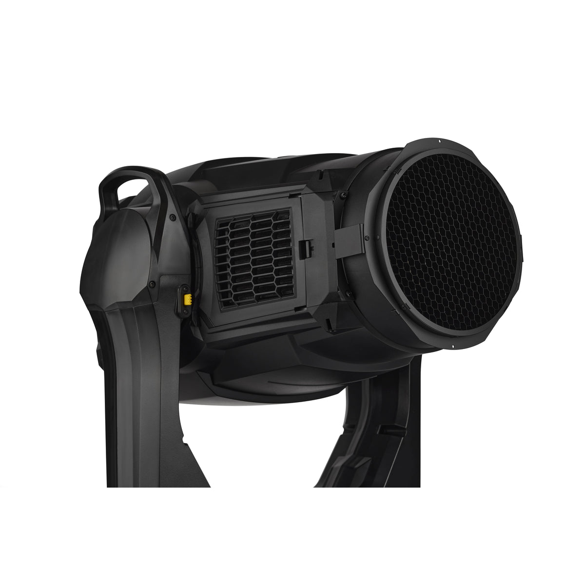 MAC Encore Two head detail with honeycomb anti-glare louver attached to front lens, Martin Lighting