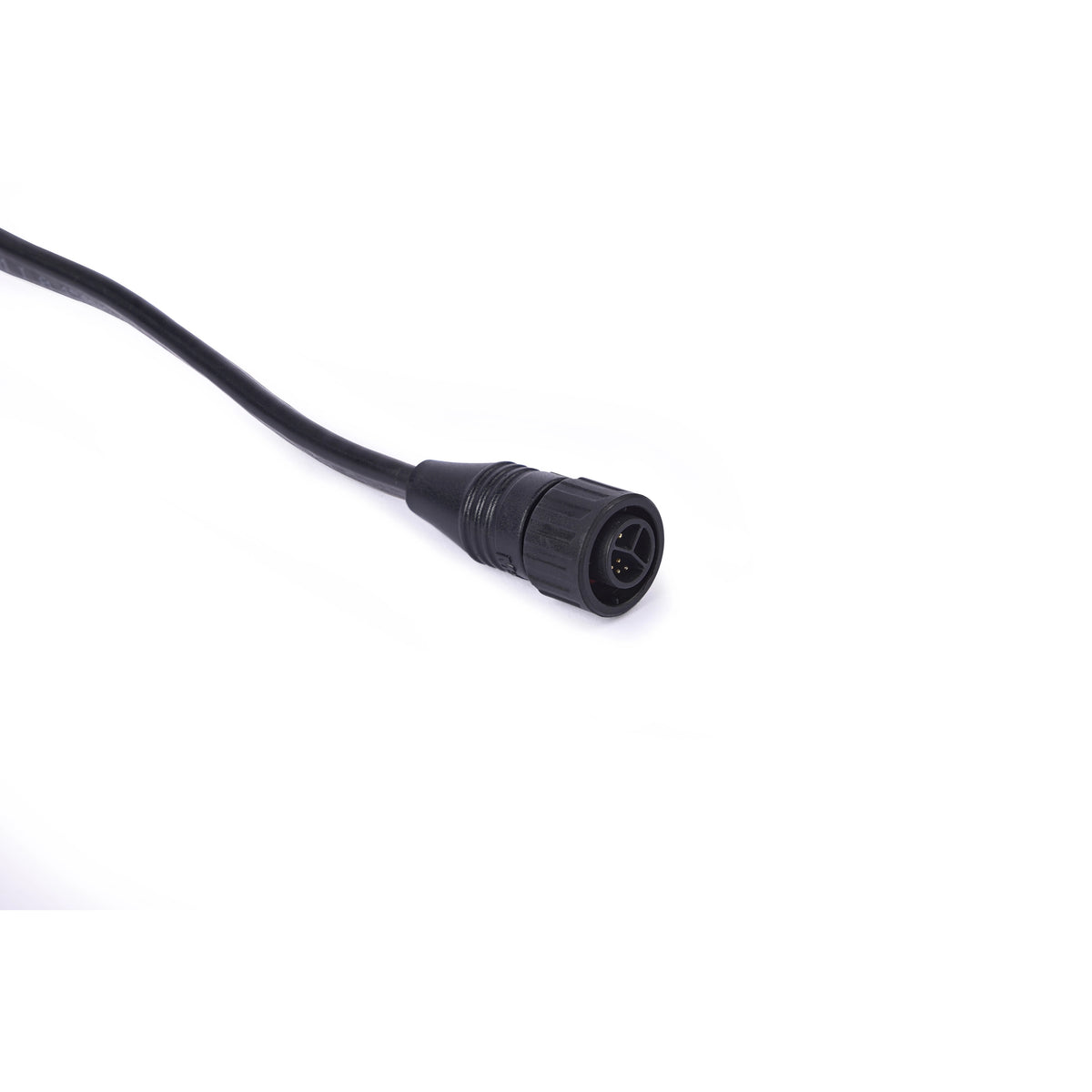 VDO Sceptron XB hybrid power and data connector close-up showing sealed multi-pin pigtail, Martin Lighting