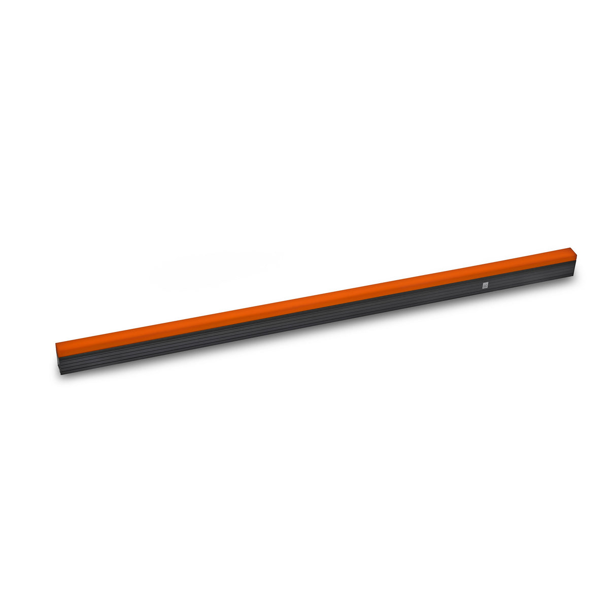VDO Sceptron XB batten with diffuser lit in solid orange across full length, Martin Lighting