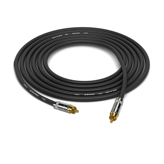 ProCo Sound S/PDIF 75 cable coiled with both gold-plated RCA connectors shown on black jacket