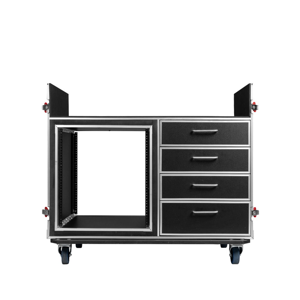 Gator GTOUR-MIXERXL-12U-4D2T 12U Mixer ATA Flight Case With Drawers