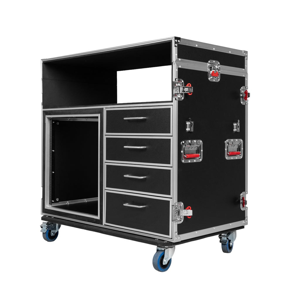 Gator GTOUR-MIXERXL-12U-4D2T 12U Mixer ATA Flight Case With Drawers