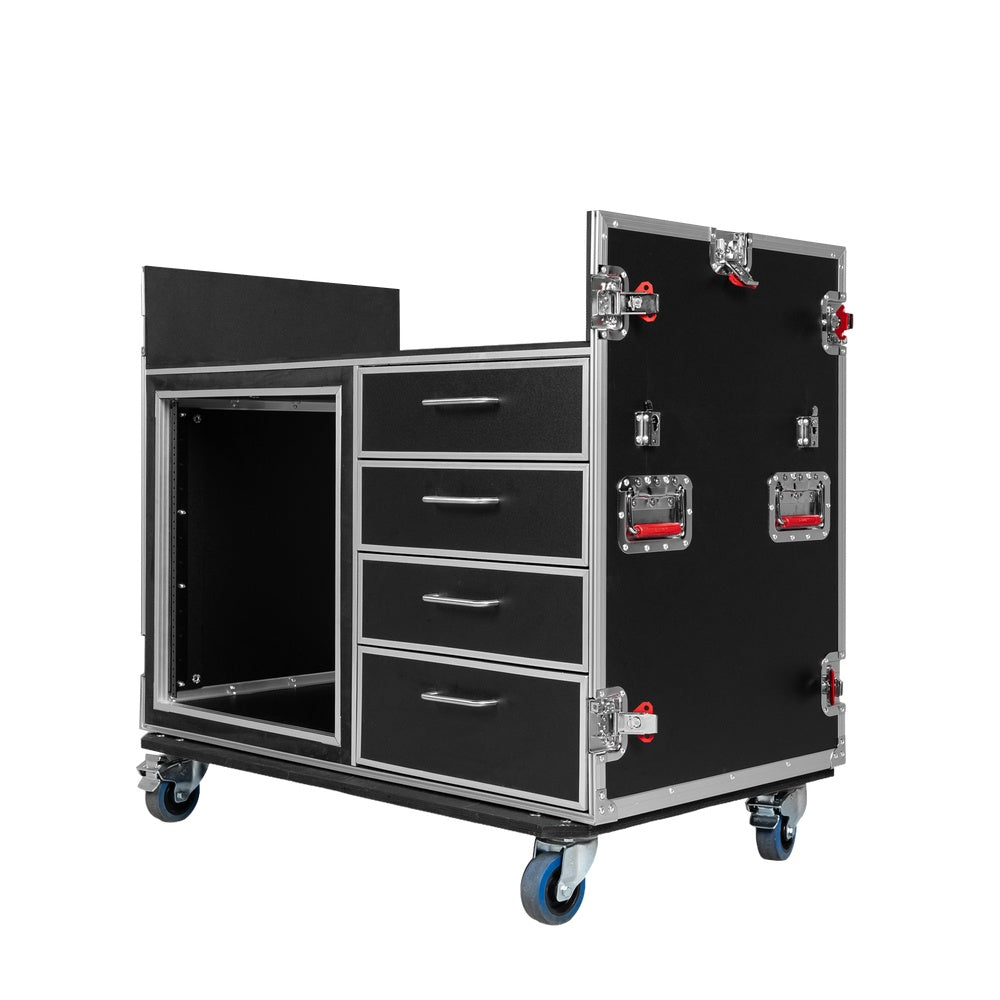 Gator GTOUR-MIXERXL-12U-4D2T 12U Mixer ATA Flight Case With Drawers