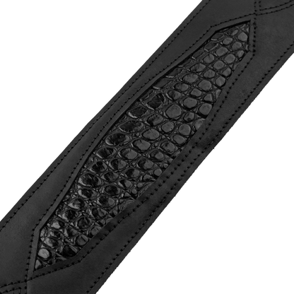Levy's M317SEL-BLK Black Crocodile Leather Guitar Strap