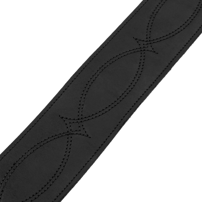 Levy's M317SEL-BLK Black Crocodile Leather Guitar Strap