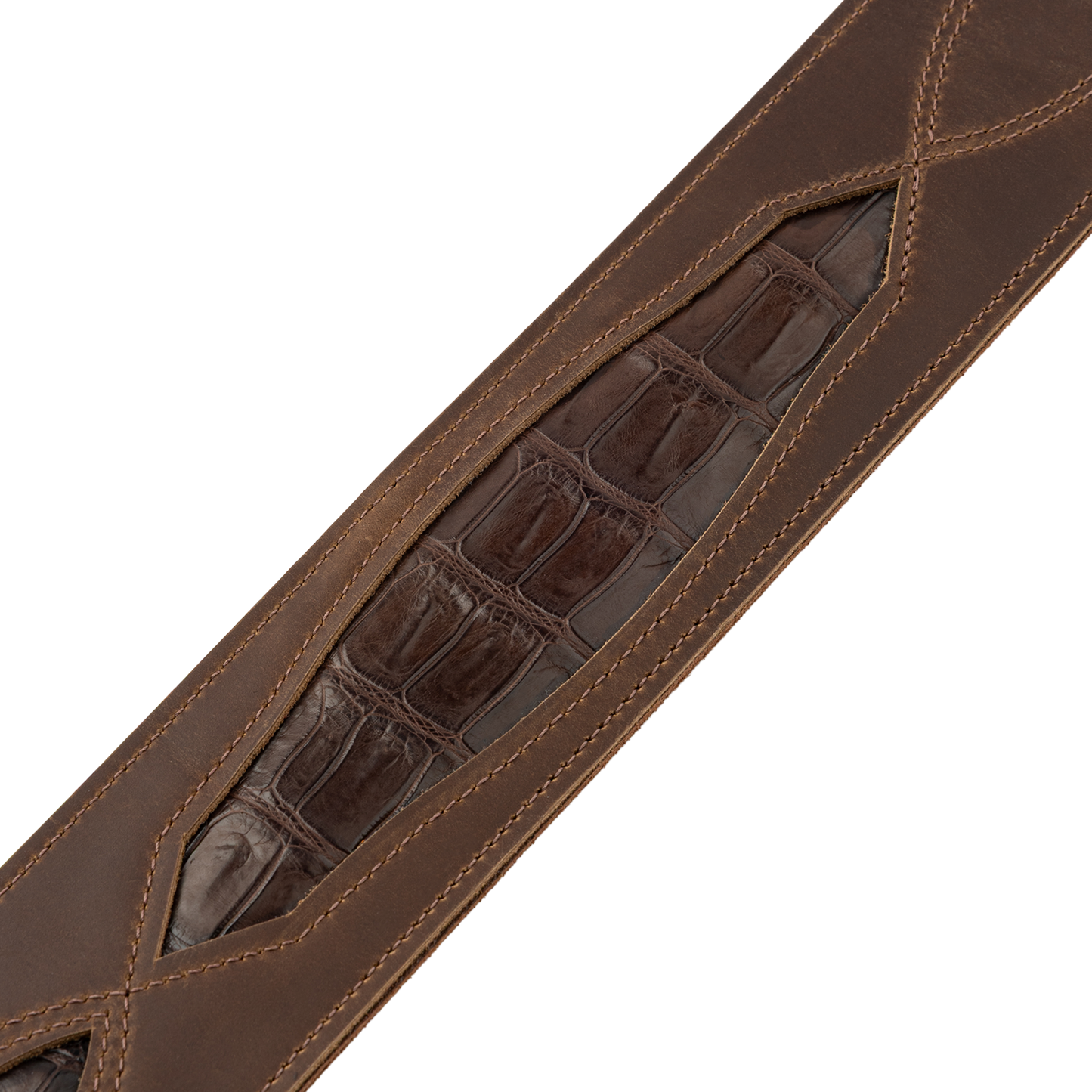 Gator M317SEL-BRN Levy's Whiskey Crocodile Leather Guitar Strap