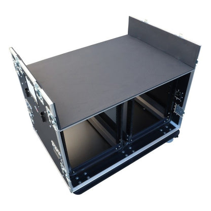 ProX Live Performance Gear Dual 12U Rack Console Case With Side Work Tables