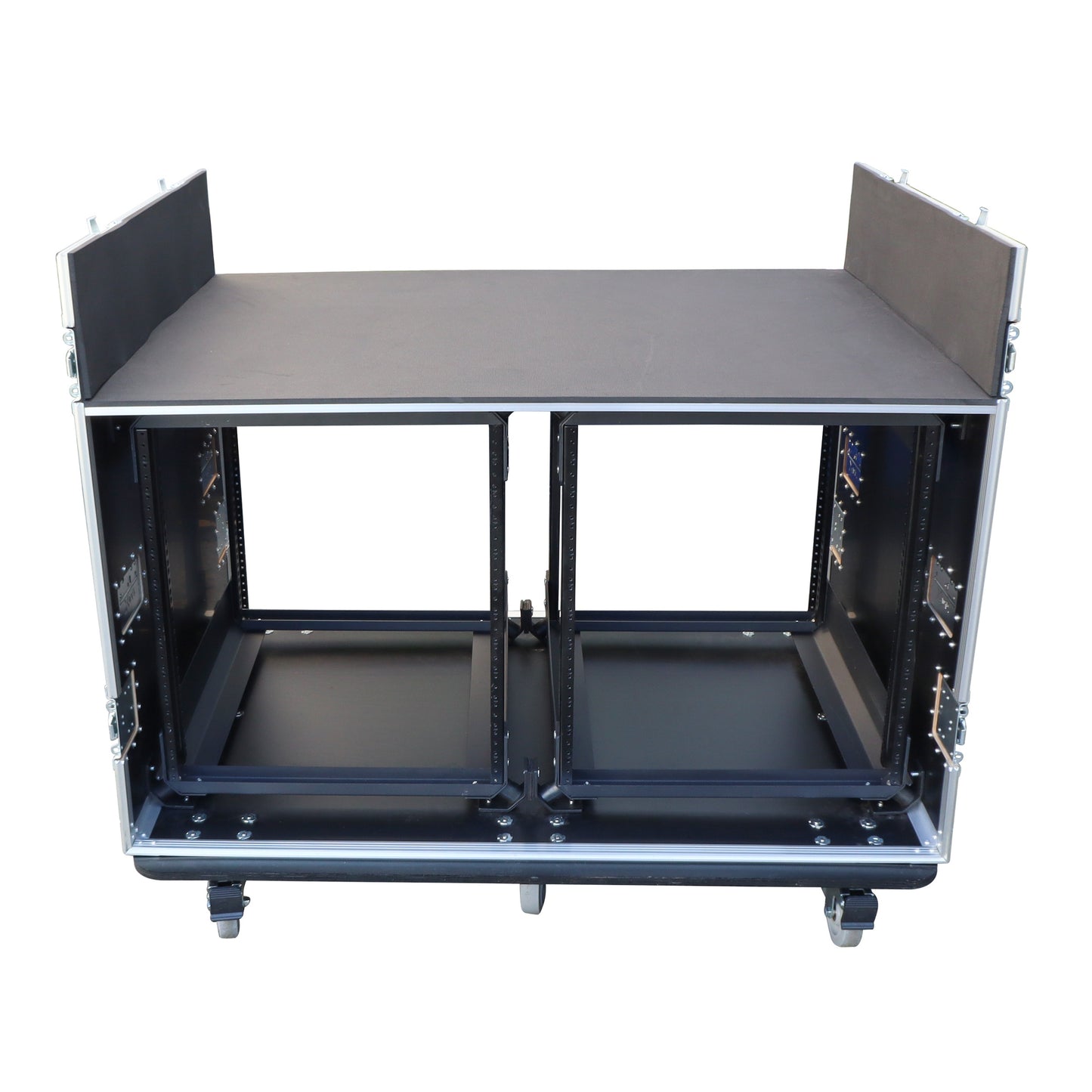 ProX Live Performance Gear Dual 12U Rack Console Case With Side Work Tables