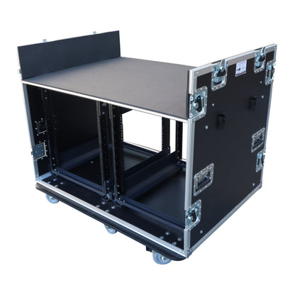 ProX Live Performance Gear Dual 12U Rack Console Case With Side Work Tables