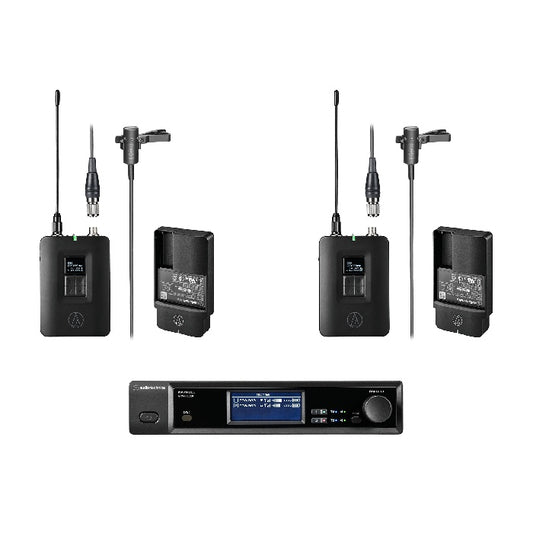 Audio-Technica D50 Wireless System Half-Rack Receiver With 2 Body-Packs and Lavalier Mics