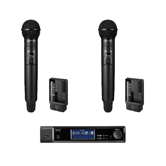 Audio-Technica D50 Wireless System Half-Rack Receiver With 2 Handhelds