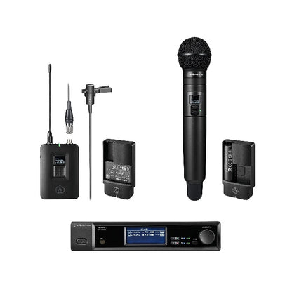 Audio-Technica D50 Wireless System Half-Rack Receiver | 2-Channel | 1 Body-Pack + 1 Handheld | Combo