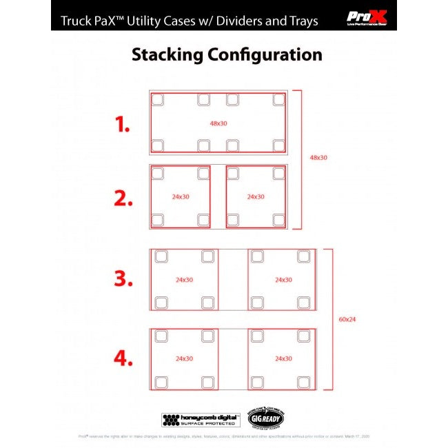 ProX TruckPax Utility Case ATA Road Case With Casters and Dividers | 24"x30"x36"