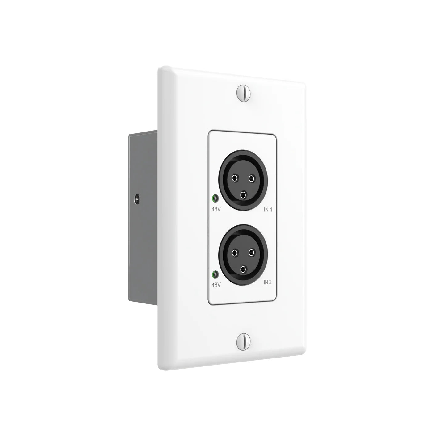Turtle AV Dante XLR Input Wall Plate US 1-Gang Decora | White