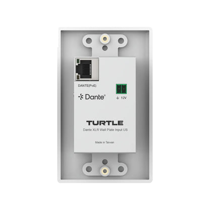 Turtle AV Dante XLR Input Wall Plate US 1-Gang Decora | White