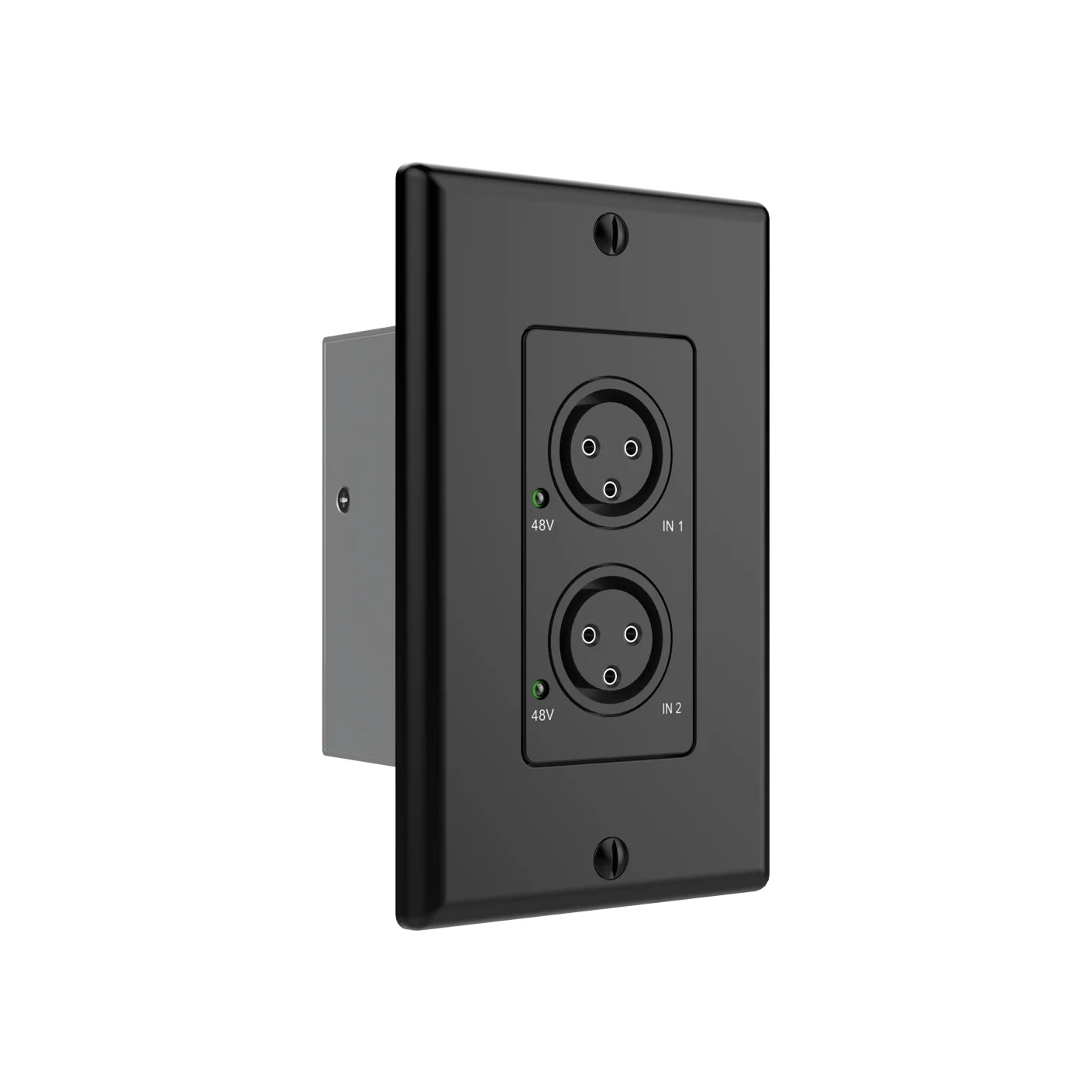 Turtle AV Dante XLR Input Wall Plate US 1-Gang Decora | Black