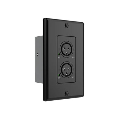 Turtle AV Dante XLR Input Wall Plate US 1-Gang Decora | Black
