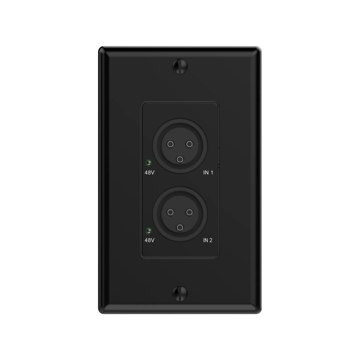 Turtle AV Dante XLR Input Wall Plate US 1-Gang Decora | Black
