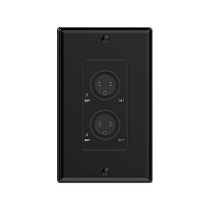 Turtle AV Dante XLR Input Wall Plate US 1-Gang Decora | Black