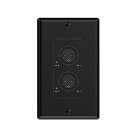 Turtle AV Dante XLR Input Wall Plate US 1-Gang Decora | Black