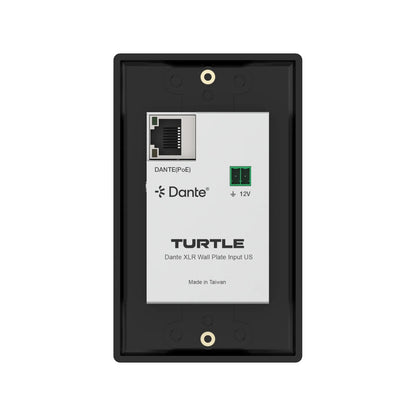 Turtle AV Dante XLR Input Wall Plate US 1-Gang Decora | Black