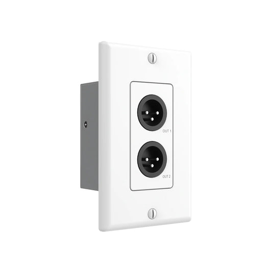 Turtle AV Dante XLR Output Wall Plate US 1-Gang Decora | White