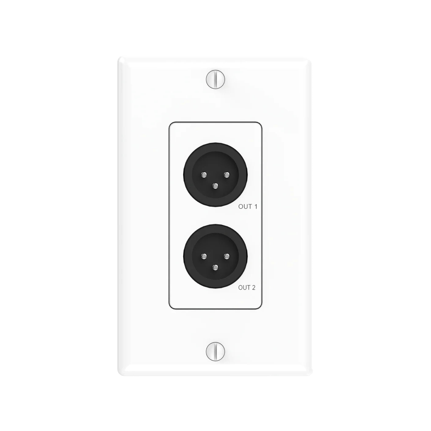 Turtle AV Dante XLR Output Wall Plate US 1-Gang Decora | White