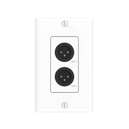 Turtle AV Dante XLR Output Wall Plate US 1-Gang Decora | White