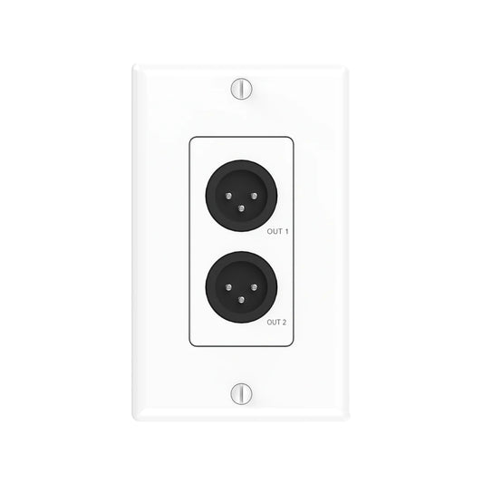 Turtle AV Dante XLR Output Wall Plate US 1-Gang Decora | White