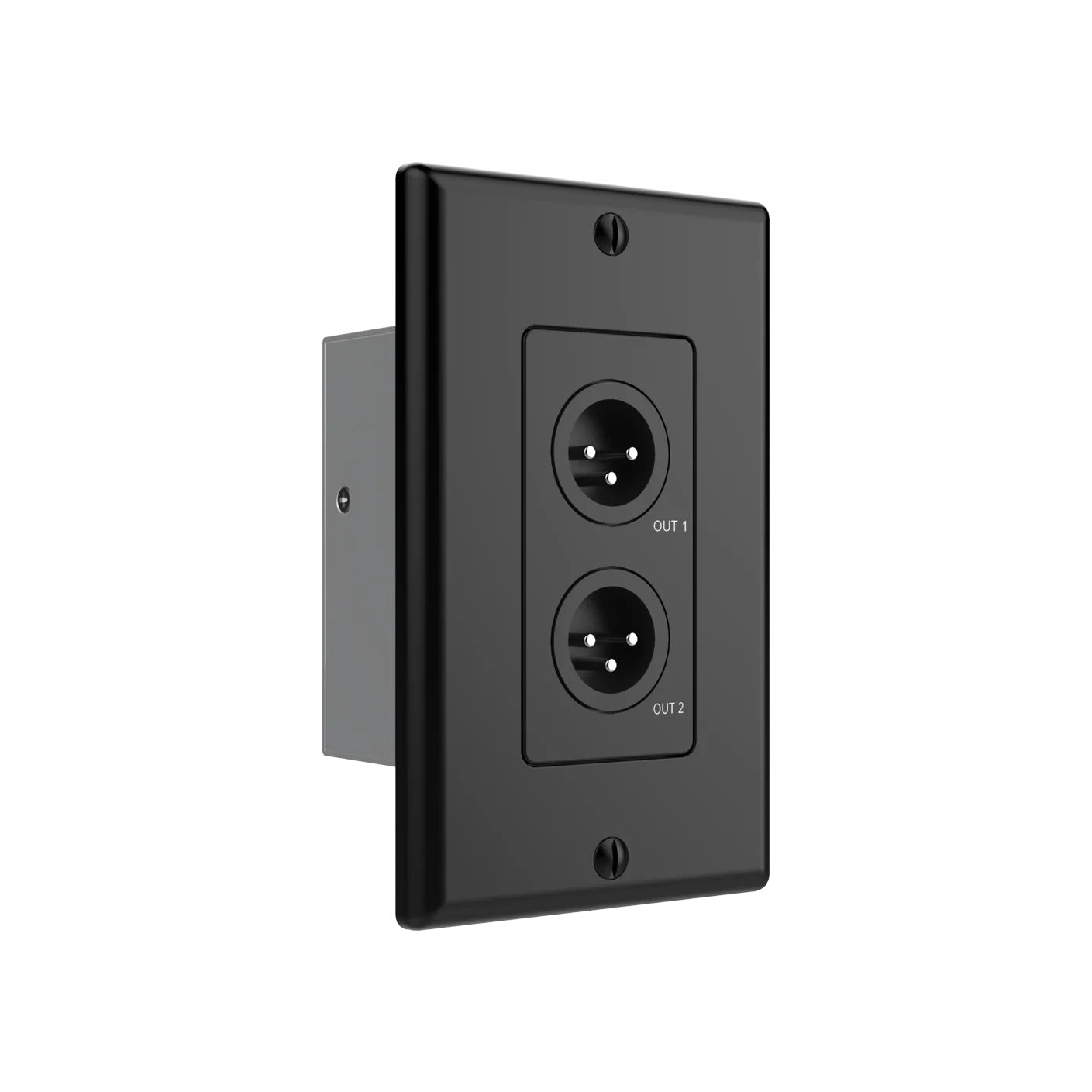 Turtle AV Dante XLR Output Wall Plate US 1-Gang Decora | Black