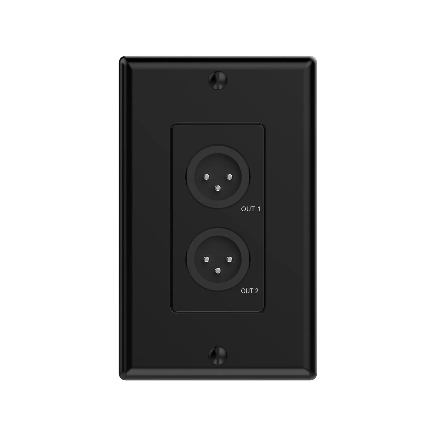 Turtle AV Dante XLR Output Wall Plate US 1-Gang Decora | Black
