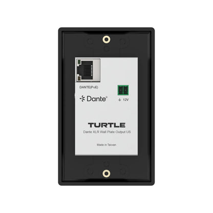 Turtle AV Dante XLR Output Wall Plate US 1-Gang Decora | Black