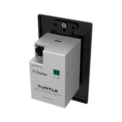 Turtle AV Dante XLR Output Wall Plate US 1-Gang Decora | Black