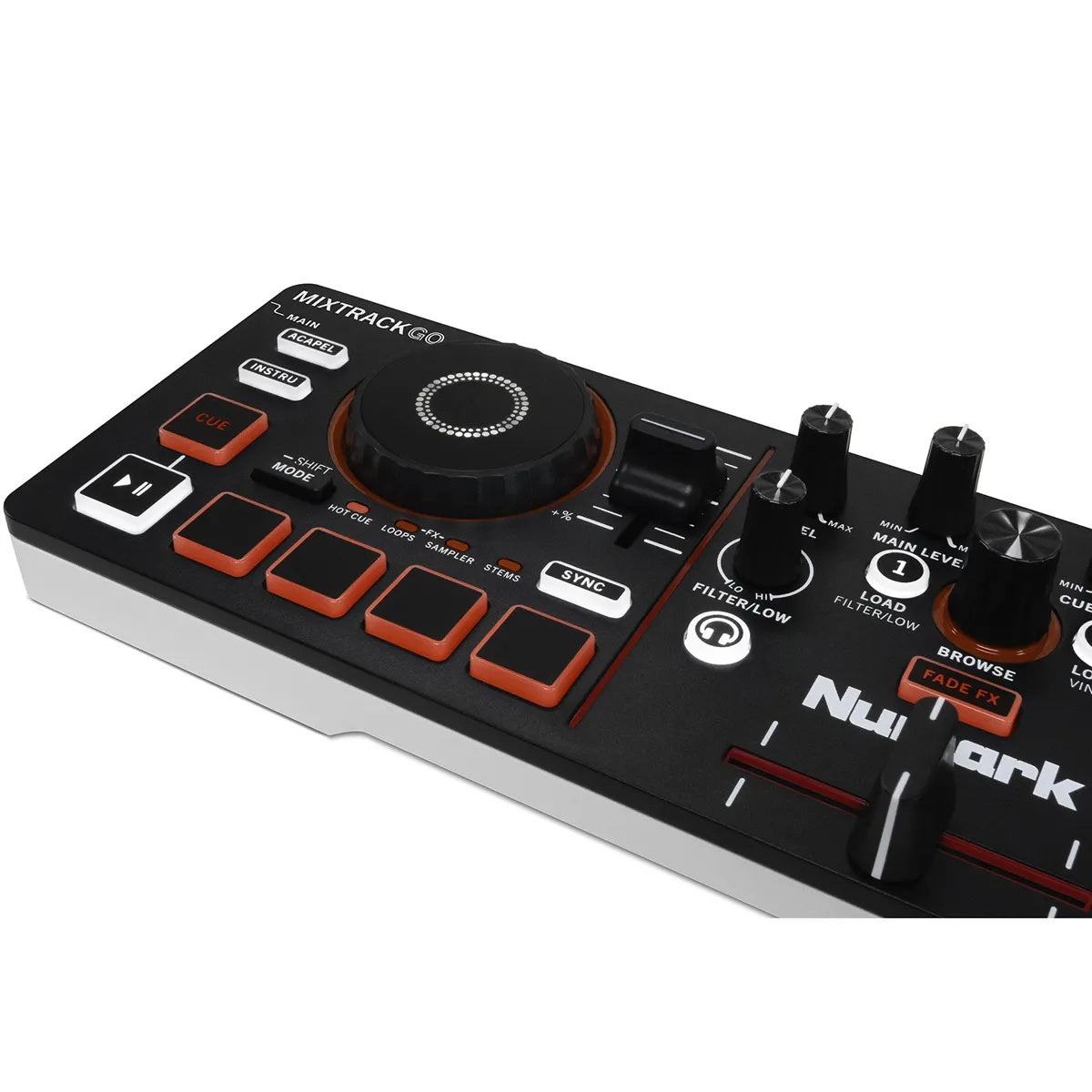 Numark MIXTRACKGO Ultra-Portable 2-Deck DJ Controller With Stems