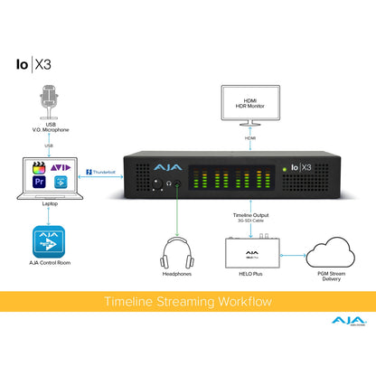 AJA IO-X3-R1 Thunderbolt 3 2K/HD/SD Video I/O Device
