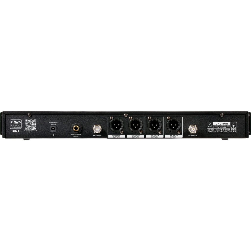 Galaxy Audio CSL4 4-Channel Rackmount Digital UHF Diversity Wireless System | (4) Bodypack Transmitters