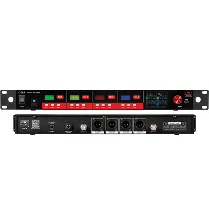 Galaxy Audio CSL4 4-Channel Rackmount Digital UHF Diversity Wireless System | (4) Handheld Vocal Mic Tranmitters