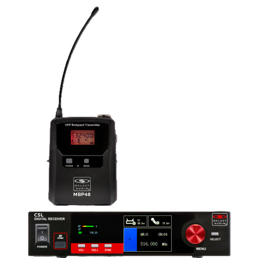 Galaxy Audio CSL Digital UHF Wireless System Single Channel True-Diversity | (1) Bodypack Transmitter (No Mic)