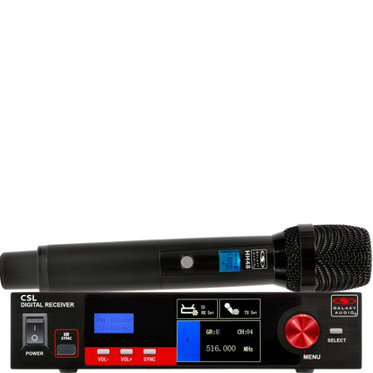 Galaxy Audio CSL Digital UHF Wireless System Single Channel True-Diversity | (1) Handheld Dynamic Vocal Mic Tranmitter