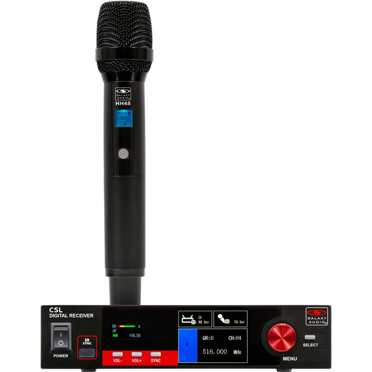 Galaxy Audio CSL Digital UHF Wireless System Single Channel True-Diversity | (1) Handheld Dynamic Vocal Mic Tranmitter
