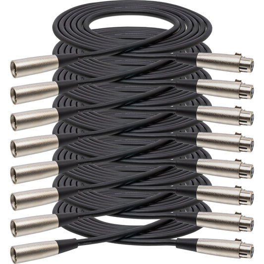 Hosa MCL Series XLR3F to XLR3M Microphone Cable Bulk Pack | 5 ft