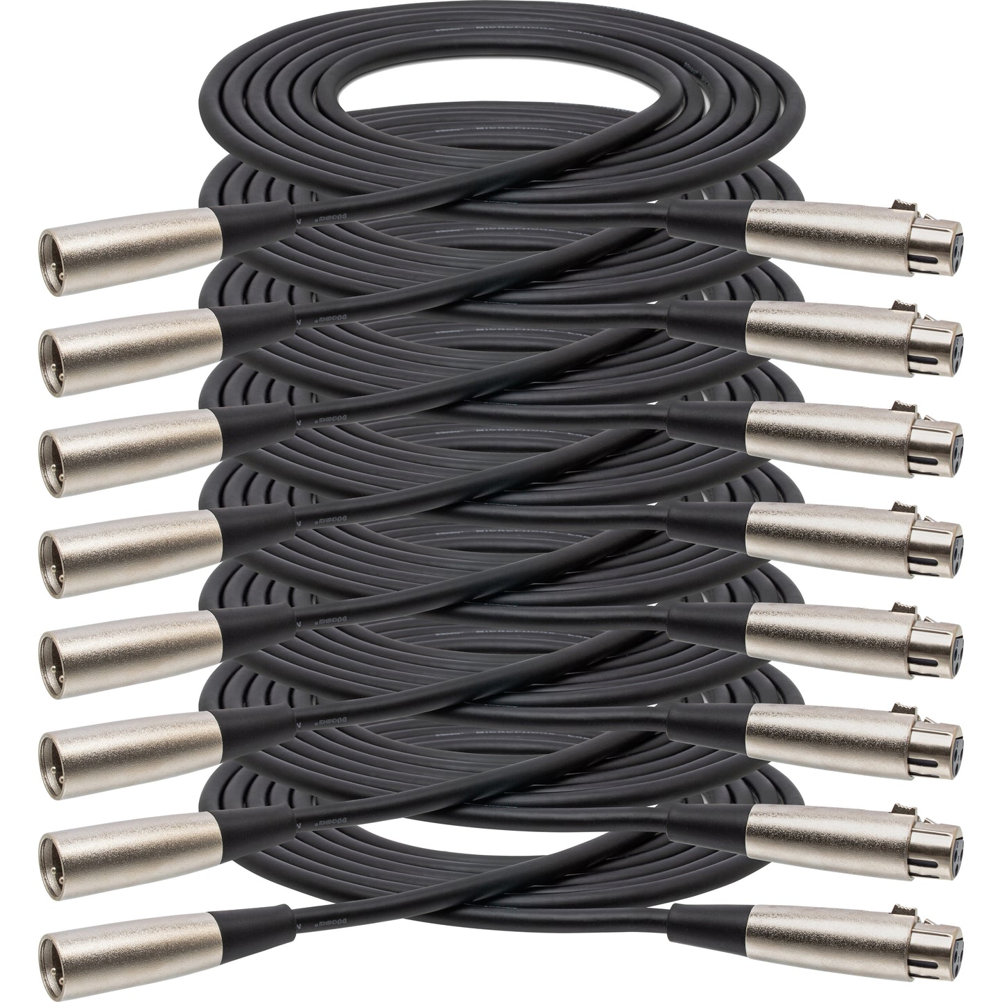 Hosa MCL Series XLR3F to XLR3M Microphone Cable Bulk Pack | 15 ft