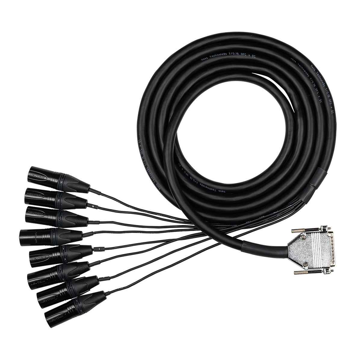 Hosa Edge Balanced Snake, DB25 to XLR3M 8-Ch Tascam Wired Analog Snake | 2 m