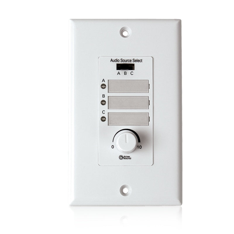 AtlasIED WPD-MIX42RT Decor Wall Plate Input Selector With Volume Control
