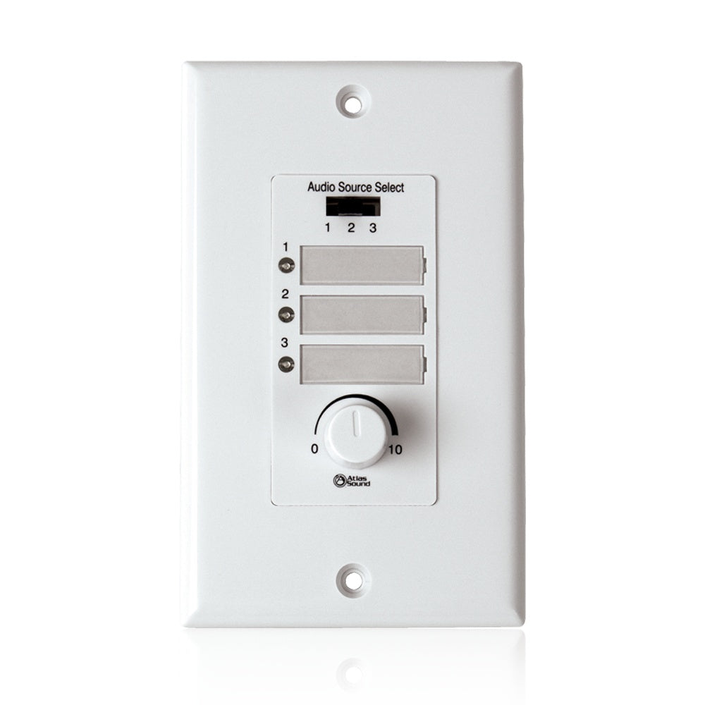 AtlasIED WPD-RISRL Decor Wall Plate Remote Input Select Switch With Volume